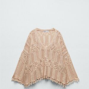 Zara pointelle knit sweater